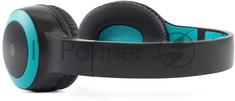 Гарнитура накладные Digma BT-15 черный/голубой беспроводные bluetooth оголовье (BT-15BLB)
