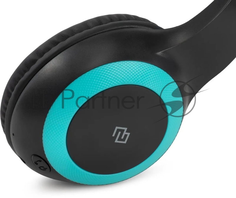 Гарнитура накладные Digma BT-15 черный/голубой беспроводные bluetooth оголовье (BT-15BLB)