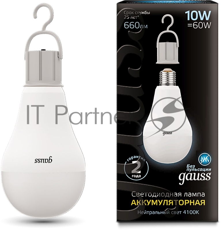 Лампа Gauss LED A60 10W E27 660lm 4100K с