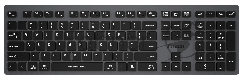 Клавиатура A4Tech Fstyler FBX50C серый USB беспроводная BT/Radio slim Multimedia