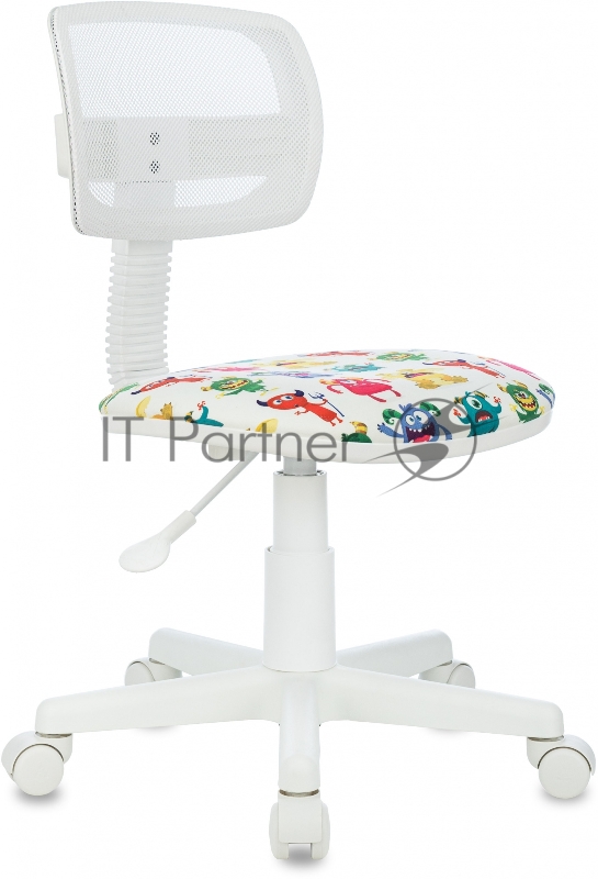 Кресло детское Бюрократ CH-W299 белый TW-15 сиденье мультиколор монстры сетка/ткань крестов. пластик