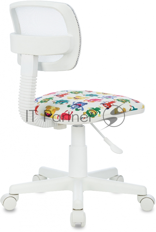 Кресло детское Бюрократ CH-W299 белый TW-15 сиденье мультиколор монстры сетка/ткань крестов. пластик