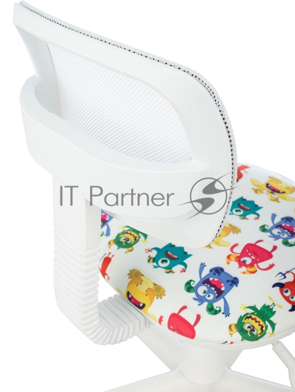 Кресло детское Бюрократ CH-W299 белый TW-15 сиденье мультиколор монстры сетка/ткань крестов. пластик