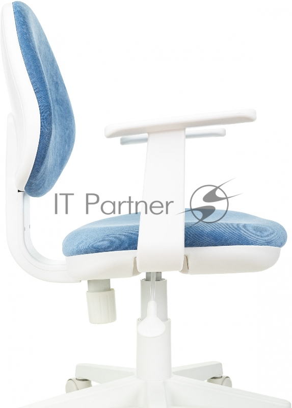 Кресло детское Бюрократ CH-W356AXSN голубой Velvet 86 крестов. пластик пластик белый