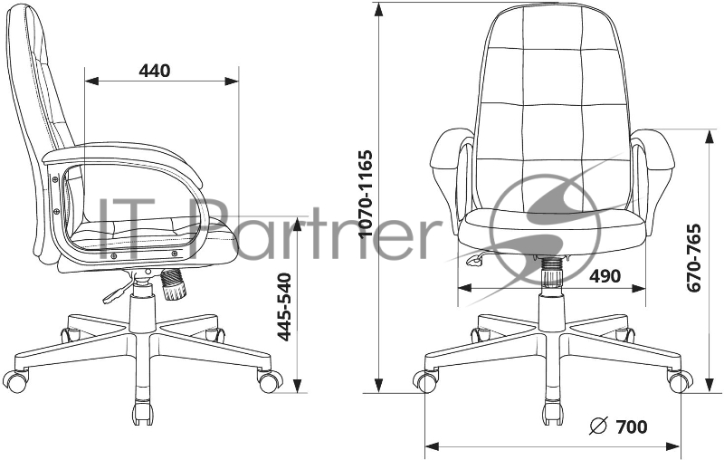 Кресло руководителя Бюрократ CH 002 Fabric серый Light-19 крестов. пластик