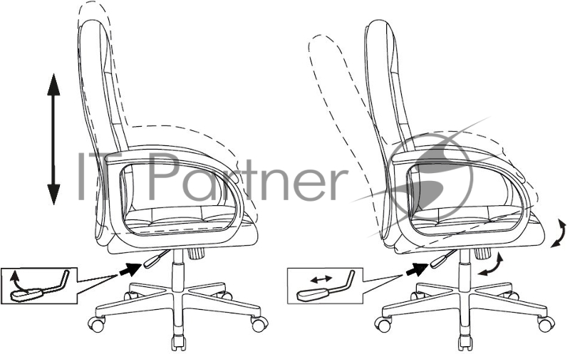 Кресло руководителя Бюрократ CH 002 Fabric серый Light-19 крестов. пластик