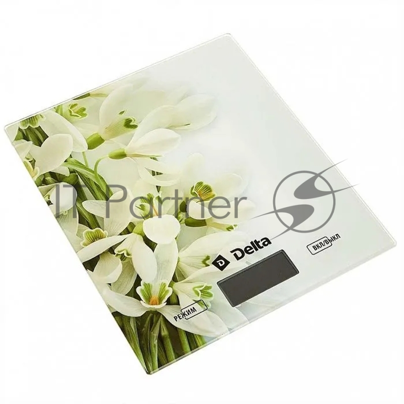 Весы настольные электронные DELTA KCE-66 Подснежники : 5 кг, стекло (12)