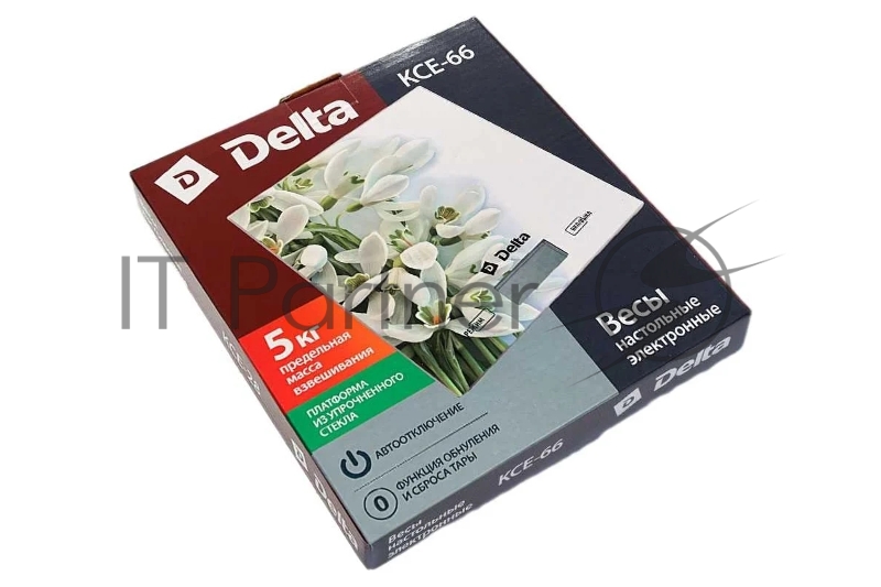 Весы настольные электронные DELTA KCE-66 Подснежники : 5 кг, стекло (12)