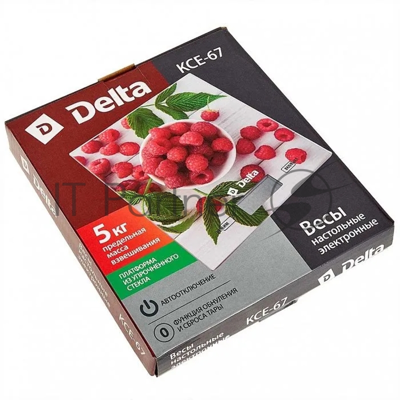 Весы настольные электронные DELTA KCE-67 Малинка : 5 кг, стекло (12)