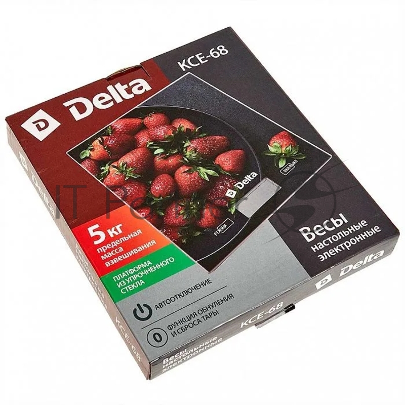 Весы настольные электронные DELTA KCE-68 Клубнички : 5 кг, стекло (12)