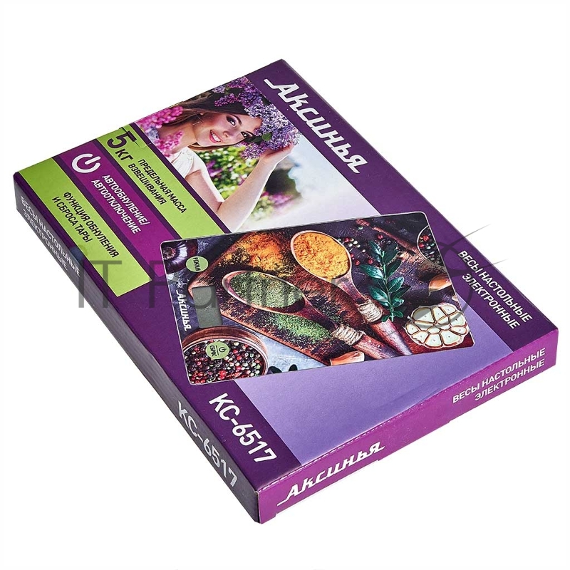 Весы настольные электронные АКСИНЬЯ КС-6517 Специи: 5 кг, стекло (24)