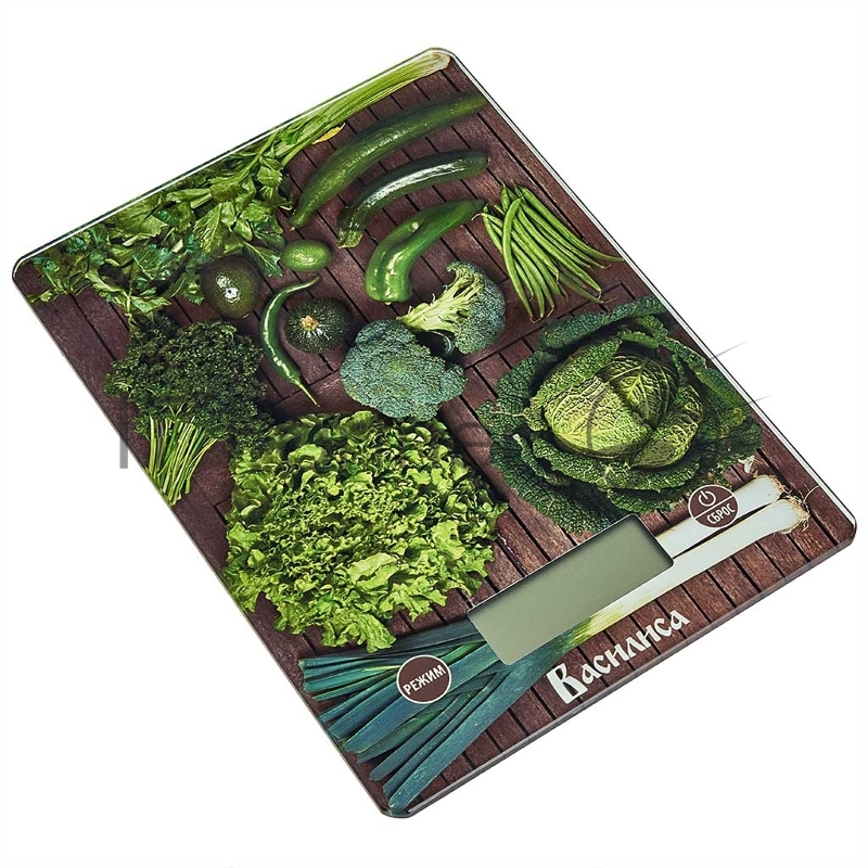 Весы настольные электронные ВАСИЛИСА ВА-019 Овощная лавка : 5 кг, стекло (24)