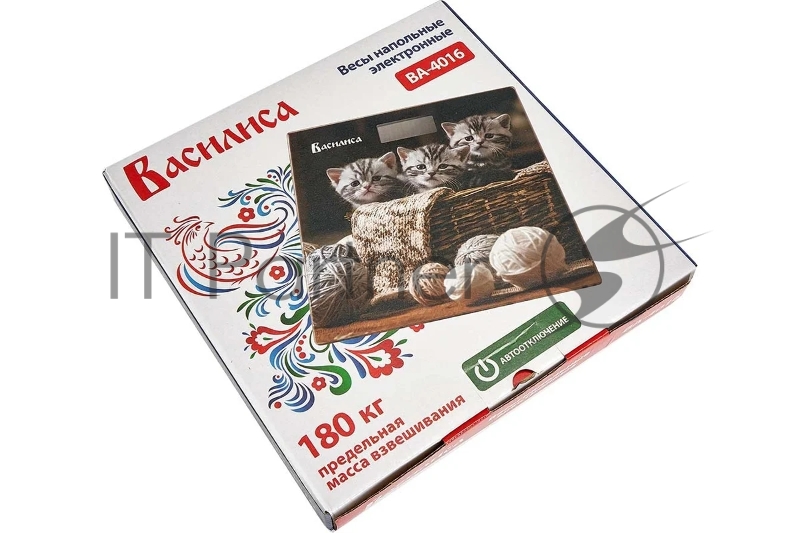 Весы напольные электронные ВАСИЛИСА ВА-4016 Три кота : 180 кг, 26*26см (10)