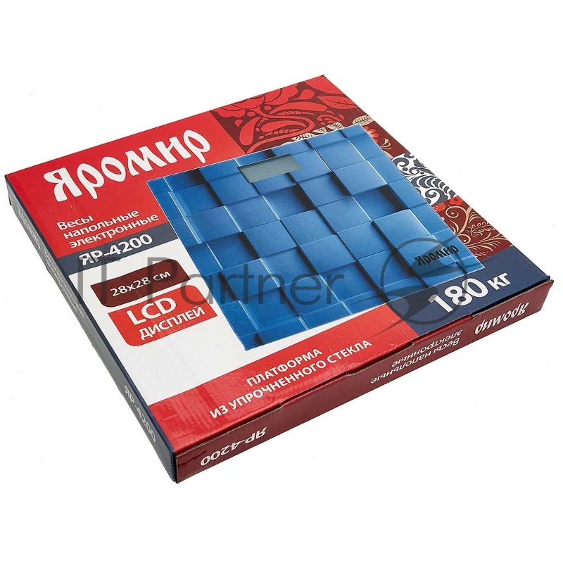 Весы напольные электронные ЯРОМИР ЯР-4200 Геометрия: 180 кг, 28*28см (10)