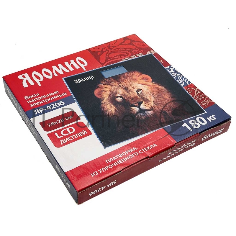 Весы напольные электронные ЯРОМИР ЯР-4206 Лев: 180 кг, 28*28см (10)