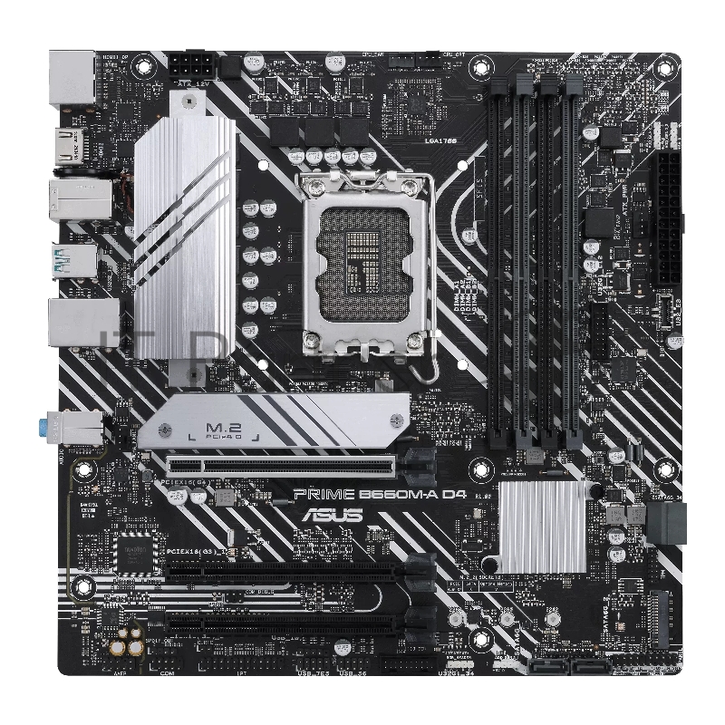 Материнская плата ASUS PRIME B660M-A D4-CSM, LGA1700, B660, 4*DDR4, DP+ 2* HDMI, SATA3 + RAID, Audio, Gb LAN, USB 3.2*6, USB 2.0*6, COM*1 header, LPT*1 header (w/o cable), mATX 90MB19K0-M1EAYC
