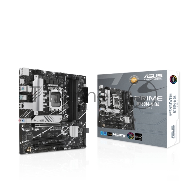 Материнская плата ASUS PRIME B760M-A D4-CSM, LGA1700, B760, 4*DDR4, HDMI+DP, 4xSATA3 + RAID, M2, Audio, Gb LAN, USB 3.2, USB 2.0, mATX 90MB1D00-M0EAYC