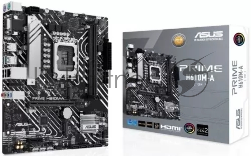 Материнская плата ASUS PRIME H610M-A-CSM, LGA1700, H610, 2*DDR5, VGA + DP + HDMI, 4 SATA 6, 2*M.2, USB 3.2, USB 2.0, mATX 90MB1G20-M0EAYC