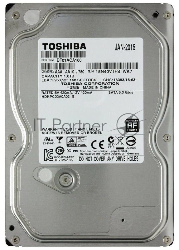 Жесткий диск Toshiba 1Tb 7200rpm DT01ACA100 SATA-III 32Mb 3.5 OEM