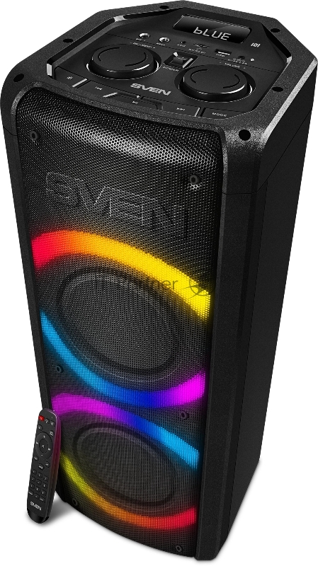 Портативная акустика SVEN АС PS-710, черный (100 Вт, TWS, Bluetooth, FM, USB, microSD, LED-дисплей, 4400мА*ч)