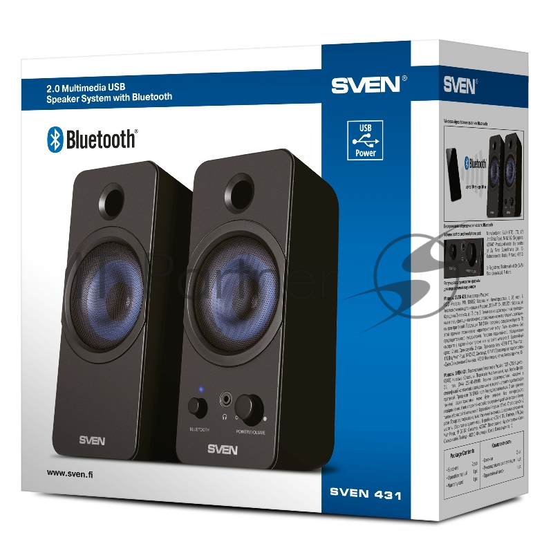 Колонки SVEN АС SVEN 431, черный (6 Вт, питание USB, Bluetooth)