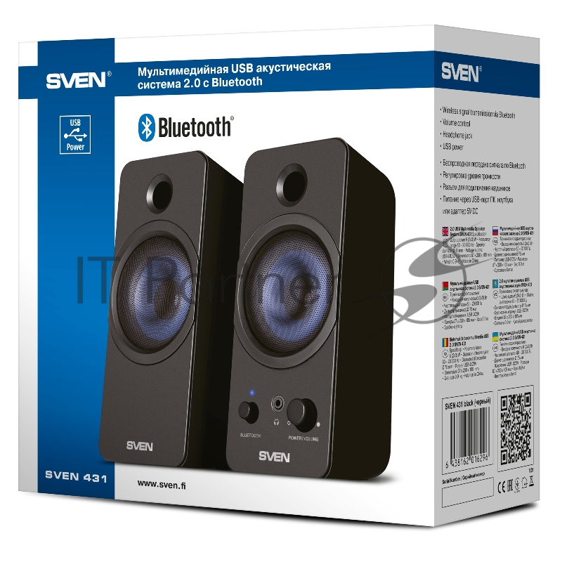 Колонки SVEN АС SVEN 431, черный (6 Вт, питание USB, Bluetooth)