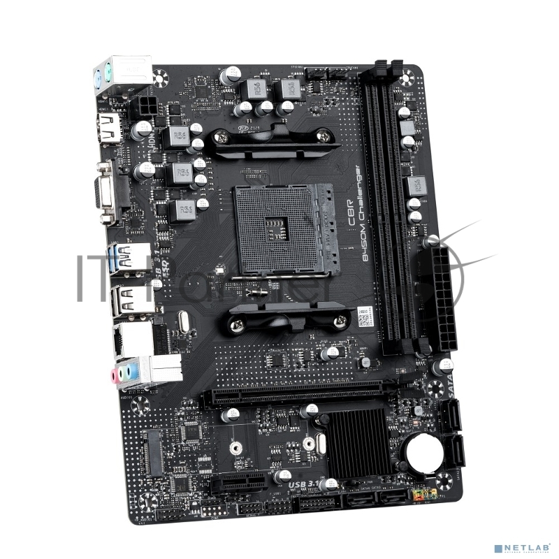 Материнская плата CBR B450M Challenger {Socket AM4, 2*DDR4, mATX, VGA+HDMI, 1*PCIEx16/1*PCIEx1/1*M.2, 4*SATA3, 4*USB2+4*USB3, Glan}