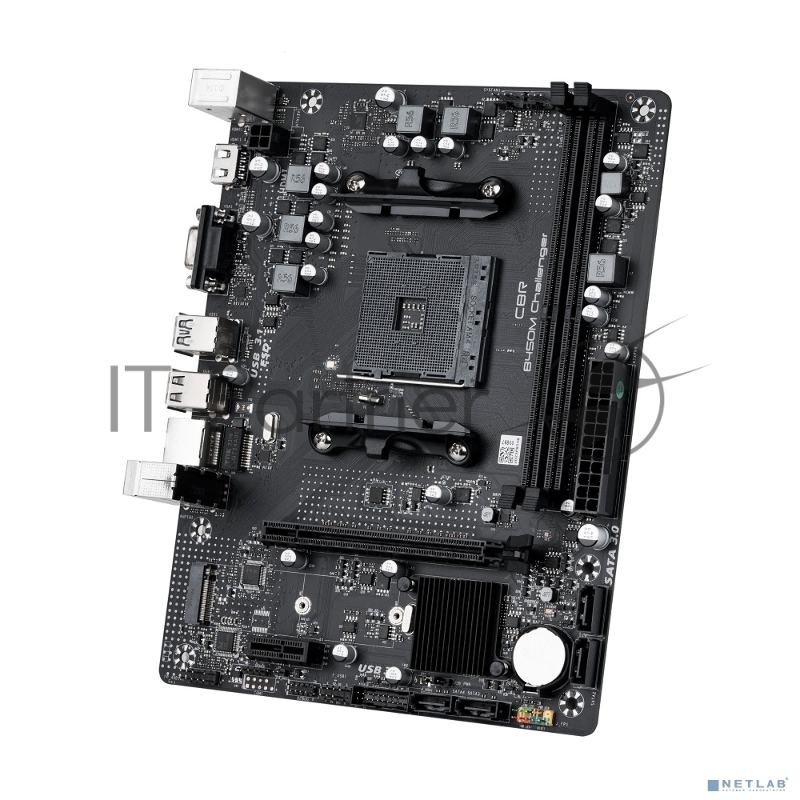 Материнская плата CBR B450M Challenger {Socket AM4, 2*DDR4, mATX, VGA+HDMI, 1*PCIEx16/1*PCIEx1/1*M.2, 4*SATA3, 4*USB2+4*USB3, Glan}