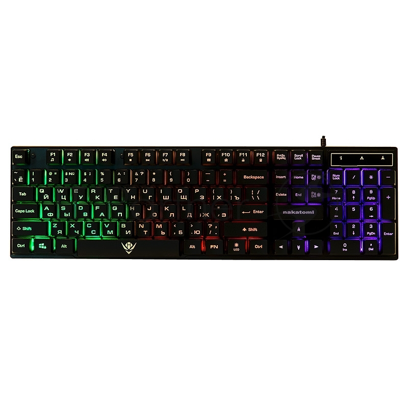 Клавиатура KG-23U BLACK Nakatomi Gaming - игровая с RGB-подсветкой, USB, черная
