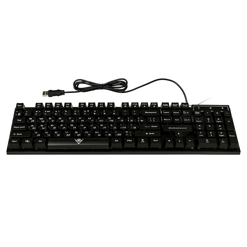 Клавиатура KG-23U BLACK Nakatomi Gaming - игровая с RGB-подсветкой, USB, черная