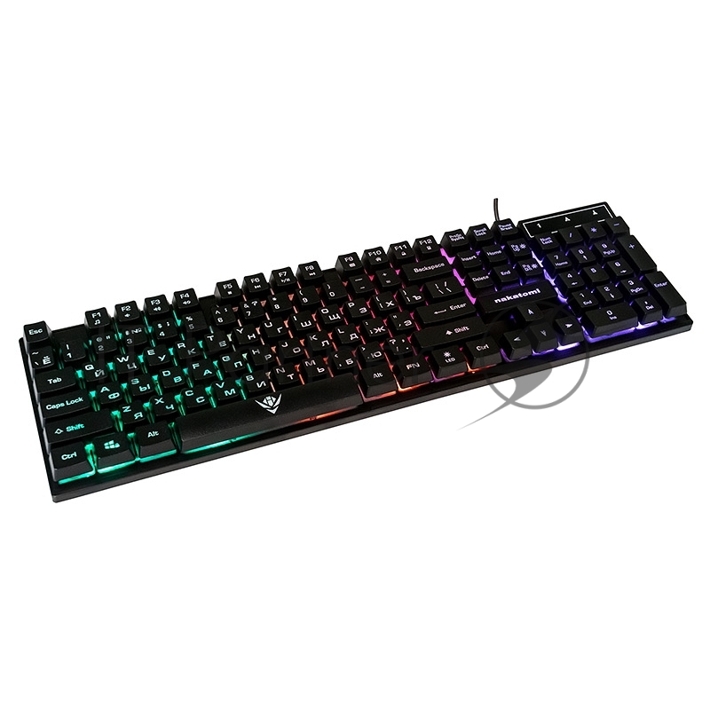 Клавиатура KG-23U BLACK Nakatomi Gaming - игровая с RGB-подсветкой, USB, черная