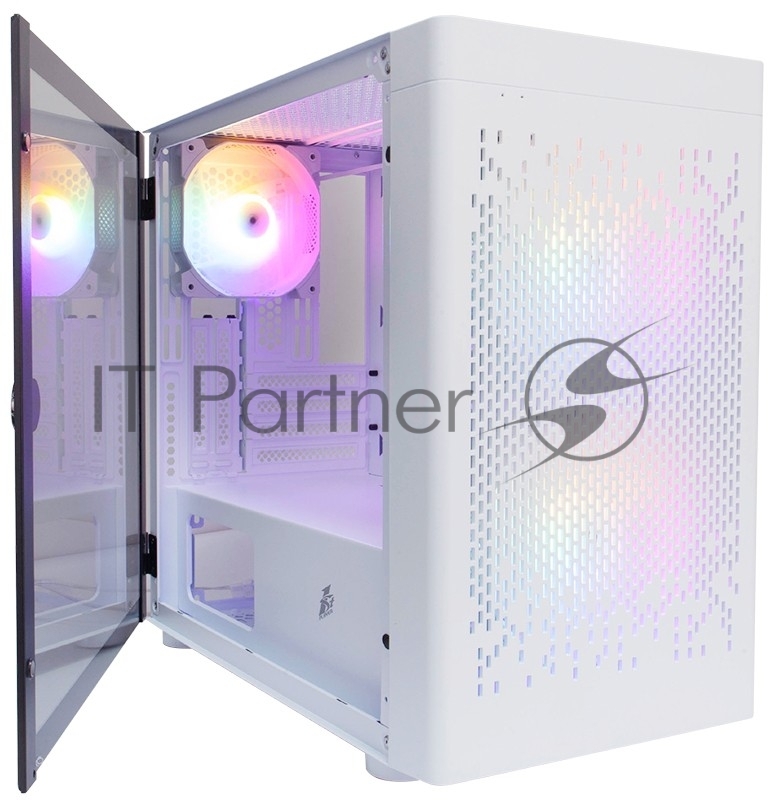 Корпус 1STPLAYER DK D3-B White / mATX / 1x120mm & 2x140mm LED fans inc. / D3-B-WH-2F1P-W-1F1-W