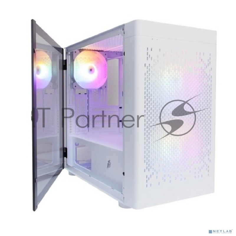 Корпус 1STPLAYER DK D3-B White / mATX / 1x120mm & 2x140mm LED fans inc. / D3-B-WH-2F1P-W-1F1-W