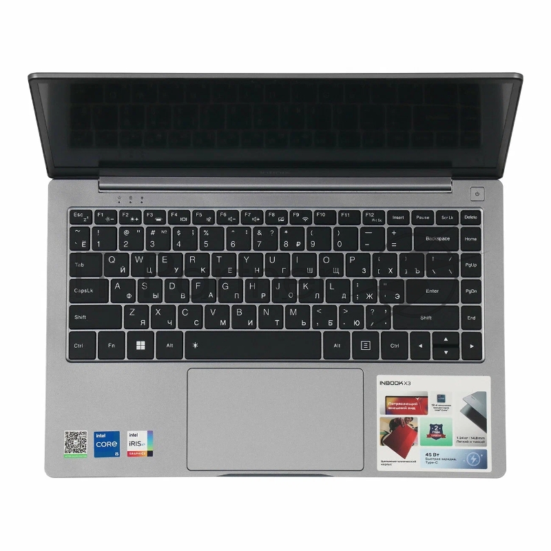 Ноутбук Inbook X3_XL422_14_Core i5 1235U_16G_512G_Grey 14(1920x1080 IPS)/Intel Core i5 1235U(1.3Ghz)/16384Mb/512SSDGb Iris Xe Graphics/BT/WiFi/50WHr/1.24kg/