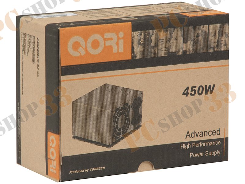 Блок питания 450Вт Codegen QORi 450CG ATX12V V2.03 (20/24+4pin, вентилятор d80мм)