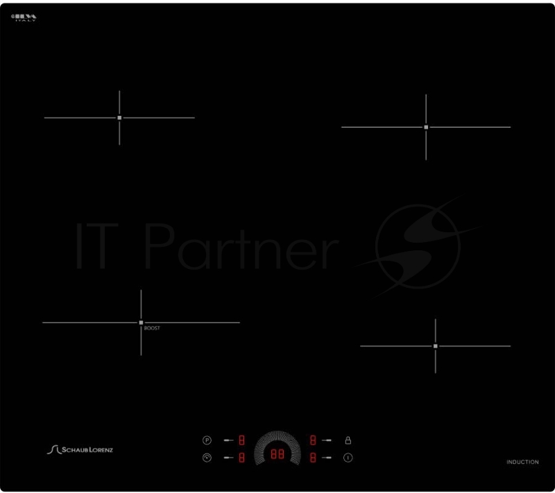 Индукционная варочная поверхность стеклокерамическая, Ширина: 60 см Стекло: ILVA 4 конфорки индукционного нагрева: 2 х диаметром?,160 мм 1400 Вт 1 х диаметром?,180 мм 1800 Вт 1 х диаметром ?,210 мм 1800/2200 Вт Сенсорное управление(слайдер) 9 уровней