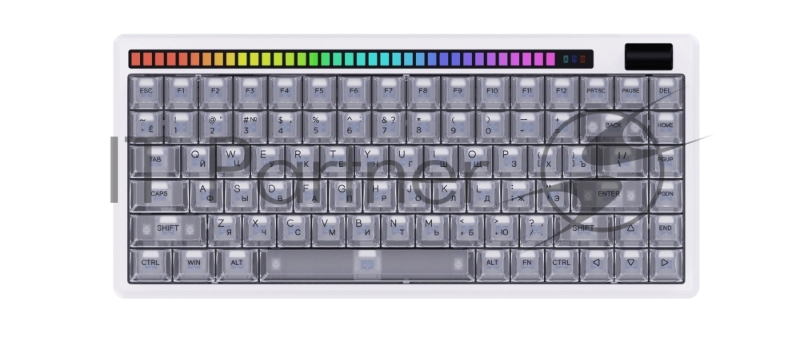 Клавиатура механическая беспроводная Dareu A84 Pro White (белый), 84 клавиши, switch BlueSky V3 (linear), подсветка RGB, подключение проводное+Bluetooth+2.4GHz, аккумулятор 2000mAh