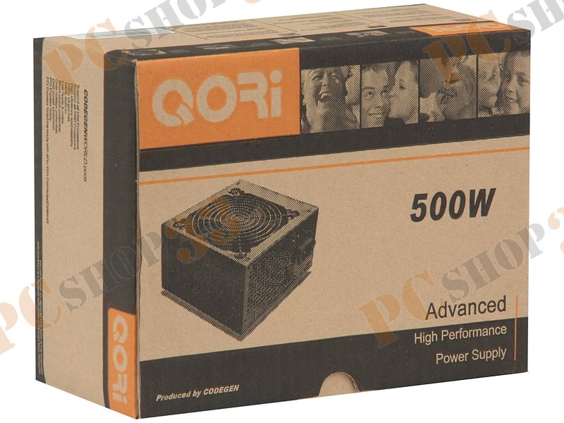 Блок питания 500Вт Codegen QORi 500CG ATX12V V2.03 (20/24+4pin, вентилятор d120мм)