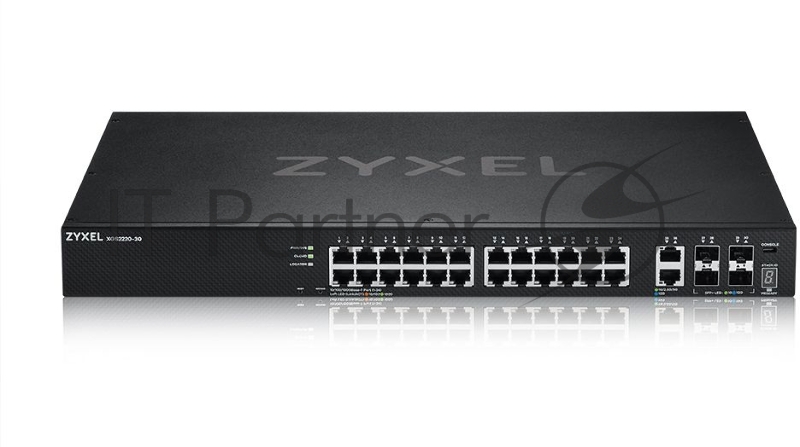 Коммутатор Zyxel XGS2220-30 L3 Access switch , rack 19, 24xRJ-45: 1G, 2xRJ-45: 1/2.5/5/10G, 4xSFP+, standalone/cloud management