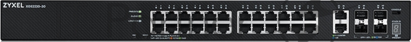 Коммутатор Zyxel XGS2220-30 L3 Access switch , rack 19, 24xRJ-45: 1G, 2xRJ-45: 1/2.5/5/10G, 4xSFP+, standalone/cloud management