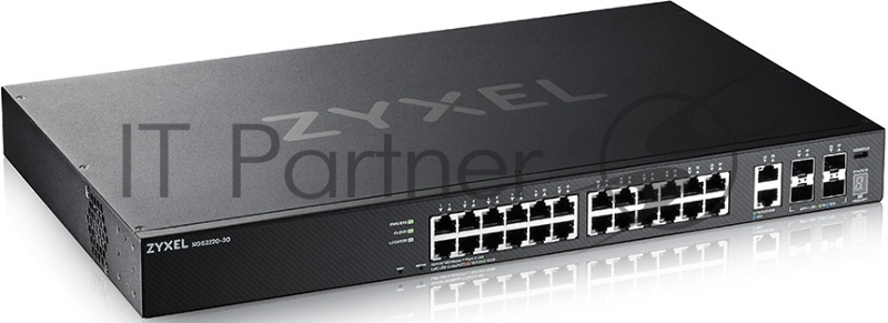 Коммутатор Zyxel XGS2220-30 L3 Access switch , rack 19, 24xRJ-45: 1G, 2xRJ-45: 1/2.5/5/10G, 4xSFP+, standalone/cloud management