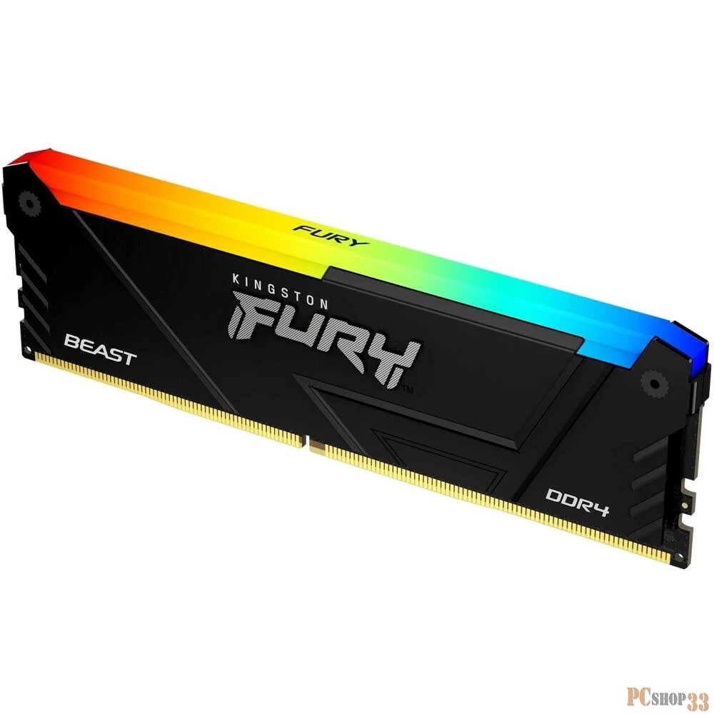 Оперативная память Kingston 16GB DDR4 3733MHz DIMM FURY Beast Black RGB XMP KF437C19BB12A/16 CL19, 1.35V 288-pin Non-ECC