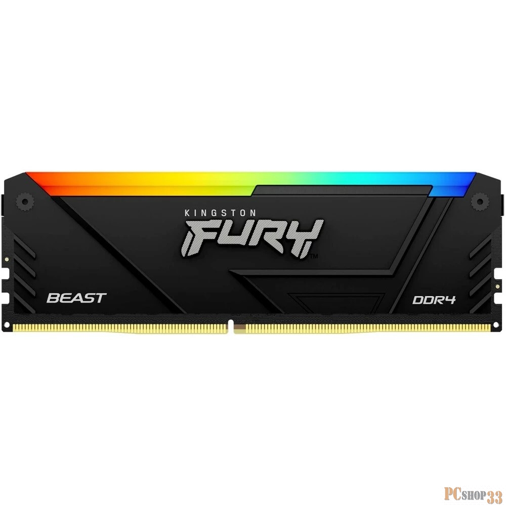Оперативная память Kingston 16GB DDR4 3733MHz DIMM FURY Beast Black RGB XMP KF437C19BB12A/16 CL19, 1.35V 288-pin Non-ECC