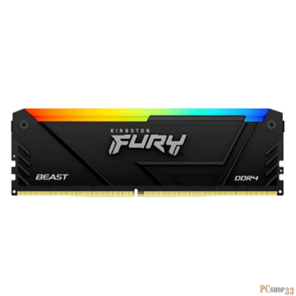 Оперативная память Kingston 8GB DDR4 2666MHz DIMM FURY Beast Black RGB PnP KF426C16BB2A/8 CL16, 1.2V 288-pin Non-ECC