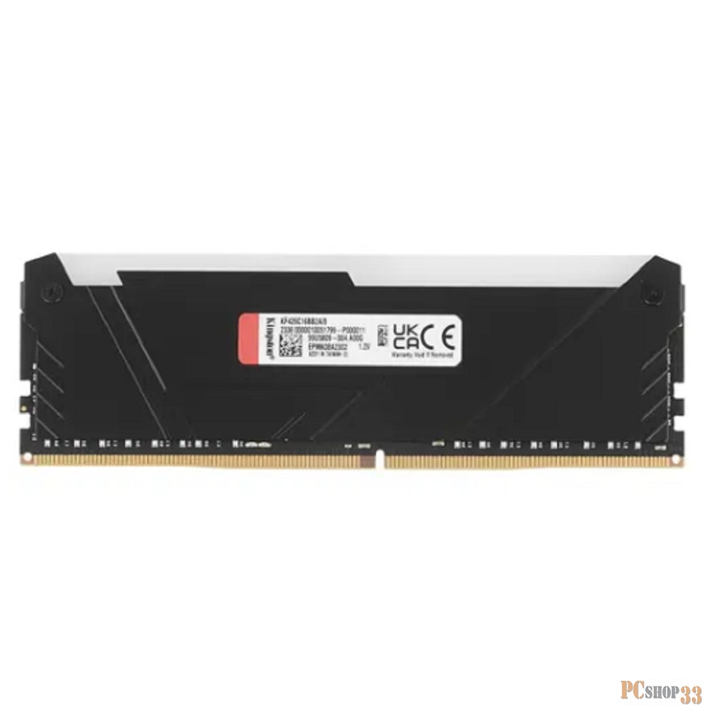 Оперативная память Kingston 8GB DDR4 2666MHz DIMM FURY Beast Black RGB PnP KF426C16BB2A/8 CL16, 1.2V 288-pin Non-ECC