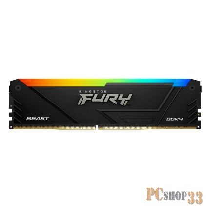 Оперативная память Kingston 32GB DDR4 3200MHz DIMM FURY Beast Black RGB XMP KF432C16BB12AK2/32 kit 2x16Gb, CL16, 288-pin 1.35V Non-ECC