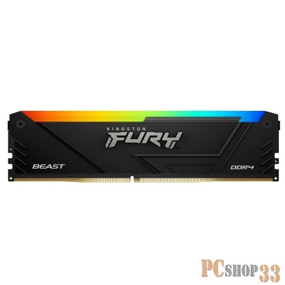 Оперативная память Kingston 16GB DDR4 3200MHz DIMM FURY Beast Black RGB XMP KF432C16BB2AK2/16 kit 2x8Gb, CL16, 1.35V 288-pin Non-ECC