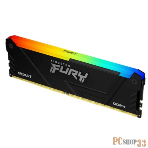 Оперативная память Kingston 8GB DDR4 3733MHz DIMM FURY Beast Black RGB XMP KF437C19BB2A/8 CL19, 1.35V 288-pin Non-ECC