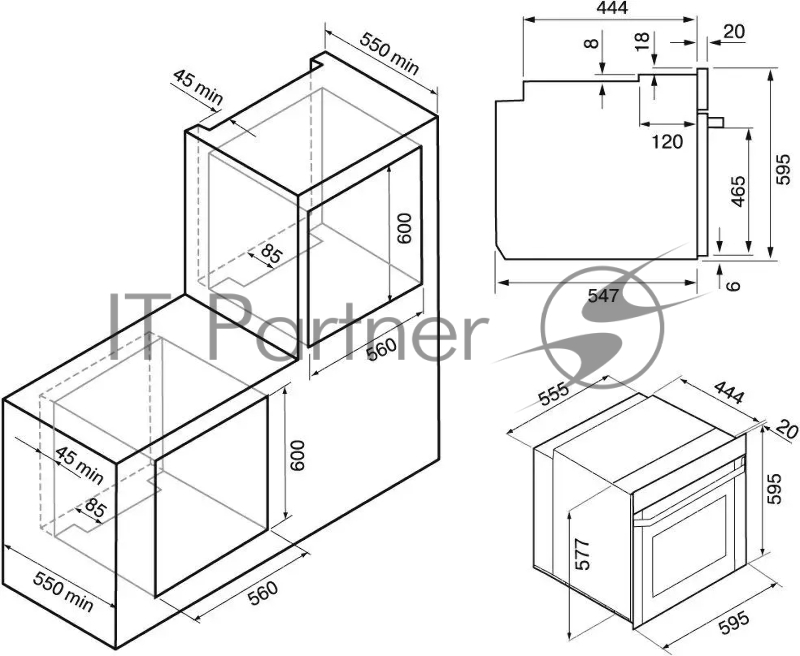 Электрический духовой шкаф KRONA ELEMENT 60 BL