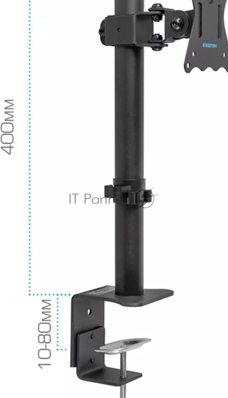 Кронштейн для монитора Kromax CASPER-505 black 4 шт/уп. 10-34, max 10 кг, 4 ст св., нак. ±80°, пов. 180°, max VESA 100x100 мм.